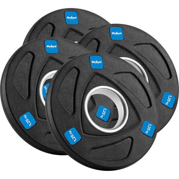 Olimpiai Öntöttvas Gumírozott Súlykészlet 4X1.25 kg, Lyuk 51 mm , Rebel Active