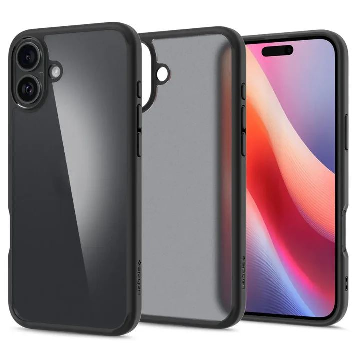 Spigen Ultra Hybrid Frosted iPhone 16 tok áttetsző fekete (ACS08200) (ACS08200)