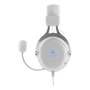 DELTACO GAMING Слушалки с микрофон GAM-030-W, слушалки WH85, 57 мм елемент, алуминиева рамка, LED, бели (GAM-030-W)