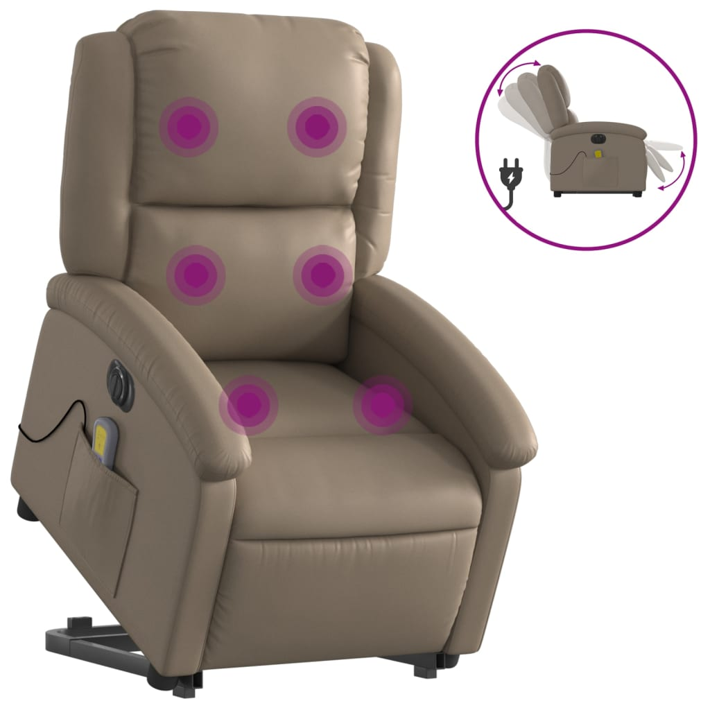 elektromos cappuccino műbőr felállást segítő masszázsfotel (3204253)