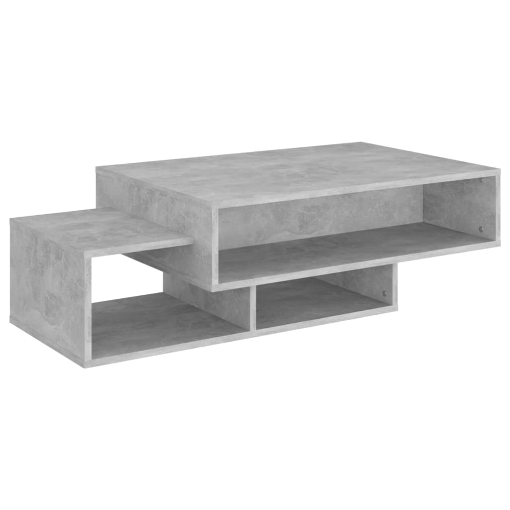 betonszürke forgácslap dohányzóasztal 105 x 55 x 32 cm (808526)