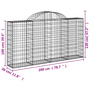 40 db íves horganyzott vas gabion kosár 200x30x100/120 cm
