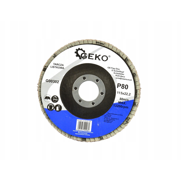 Geko Tarcza listkowa 115mm P80 GEKO (10/25/200)