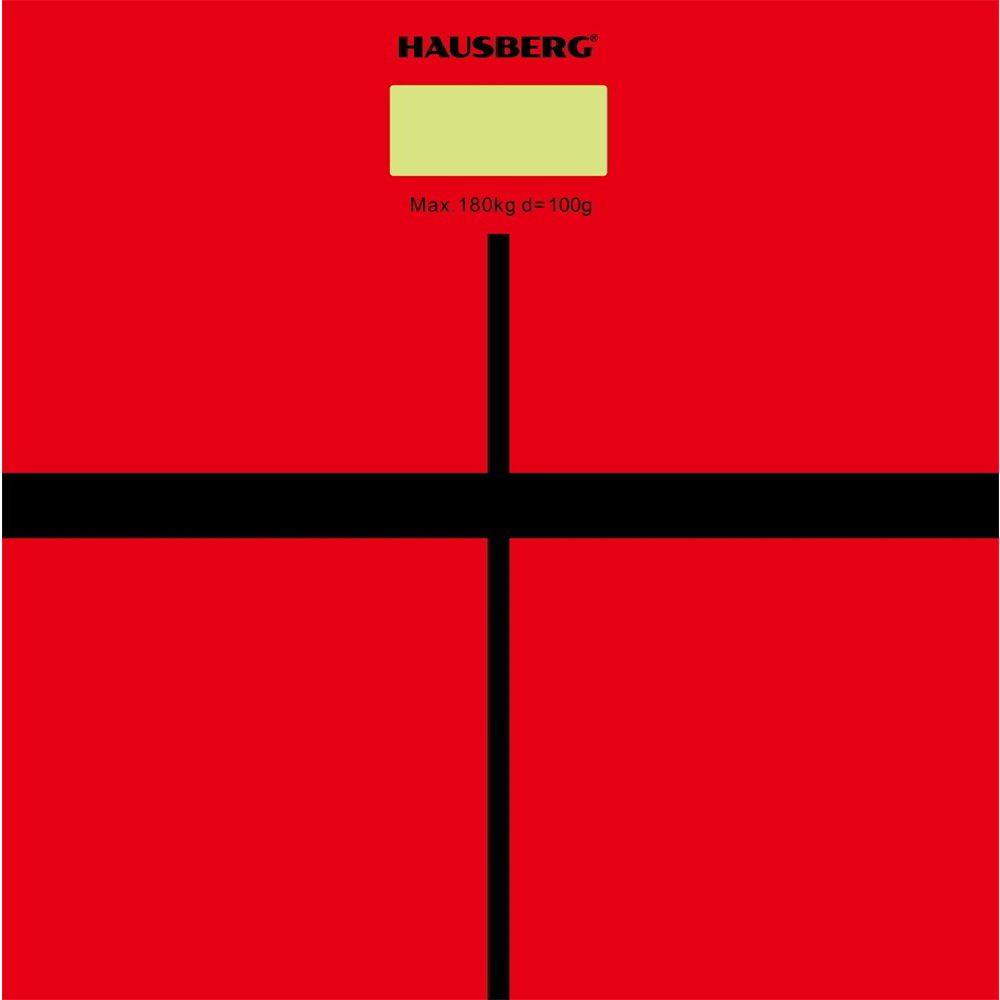 Hausberg HB-6003RS Digitális üveg személymérleg Max 180kg - Piros (HB-6003RS)