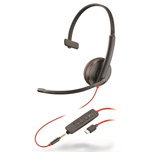 POLY Blackwire C3215 Auricolare Cablato A Padiglione Ufficio USB tipo-C Nero