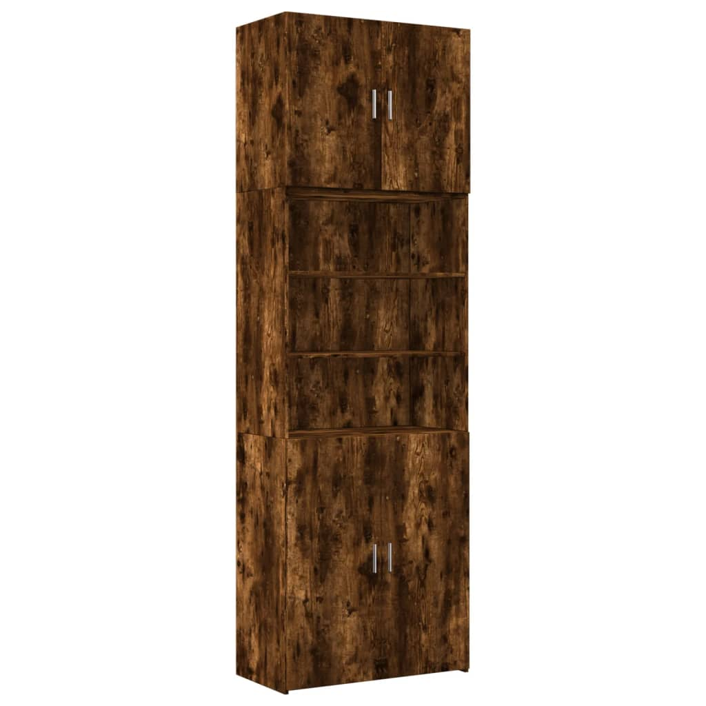 füstös tölgy színű szerelt fa magasszekrény 80 x 42,5 x 249 cm (3281361)