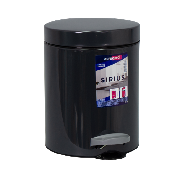 Eurogold Sirius 5 literes pedálos műanyag szemetes - Antracit szürke (801205 ANTHRACITE)