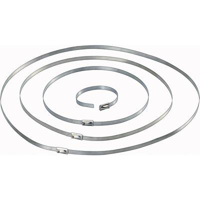 Rozsdamentes acél kábelkötegelő 127 x 4,6 mm, ezüst, 10 db, Tru Components 546573