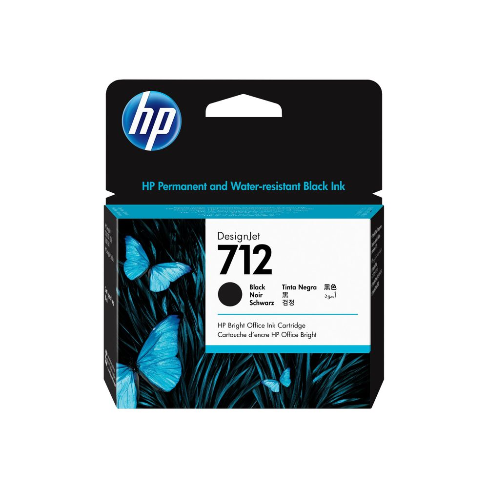 HP 712 - black - original - DesignJet - ink cartridge (3ED71A)