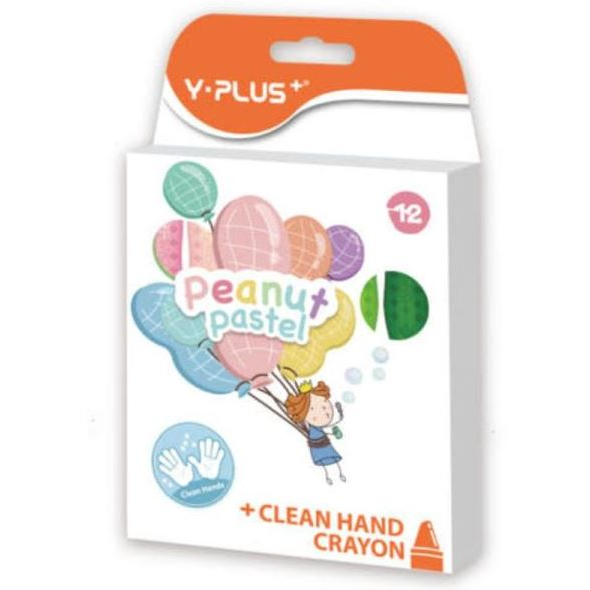 Y-Plus: Peanut pasztell színű marok zsírkréta készlet - 12 db-os (P0010-6164)