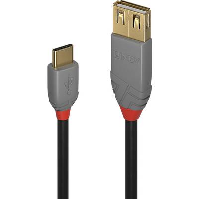 Lindy 36897 USB-kabel USB 2.0 0,15 m USB A USB C Zwart, Grijs
