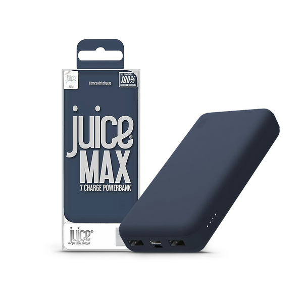 Univerzális hordozható, asztali akkumulátor töltő - Juice ECO MAX Power Bank -  2xUSB + Type-C - 20.000 mAh - kék