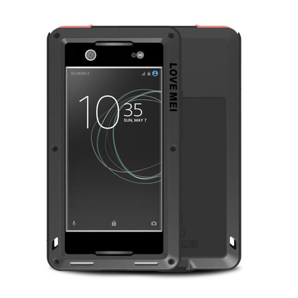 LOVE MEI Powerful defender telefonvédő (fém keret, extrém ütésálló, cseppálló, porálló + Gorilla Glass üveg) FEKETE [Sony Xperia XA1 Ultra (G3212)]