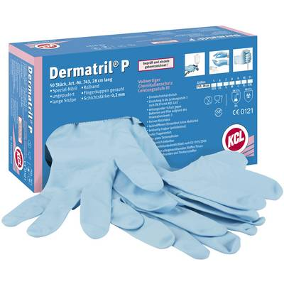 KCL Dermatril P 50 db Nitril Eldobható kesztyű Méret (kesztyű): 7, S (743-7) (743-7)