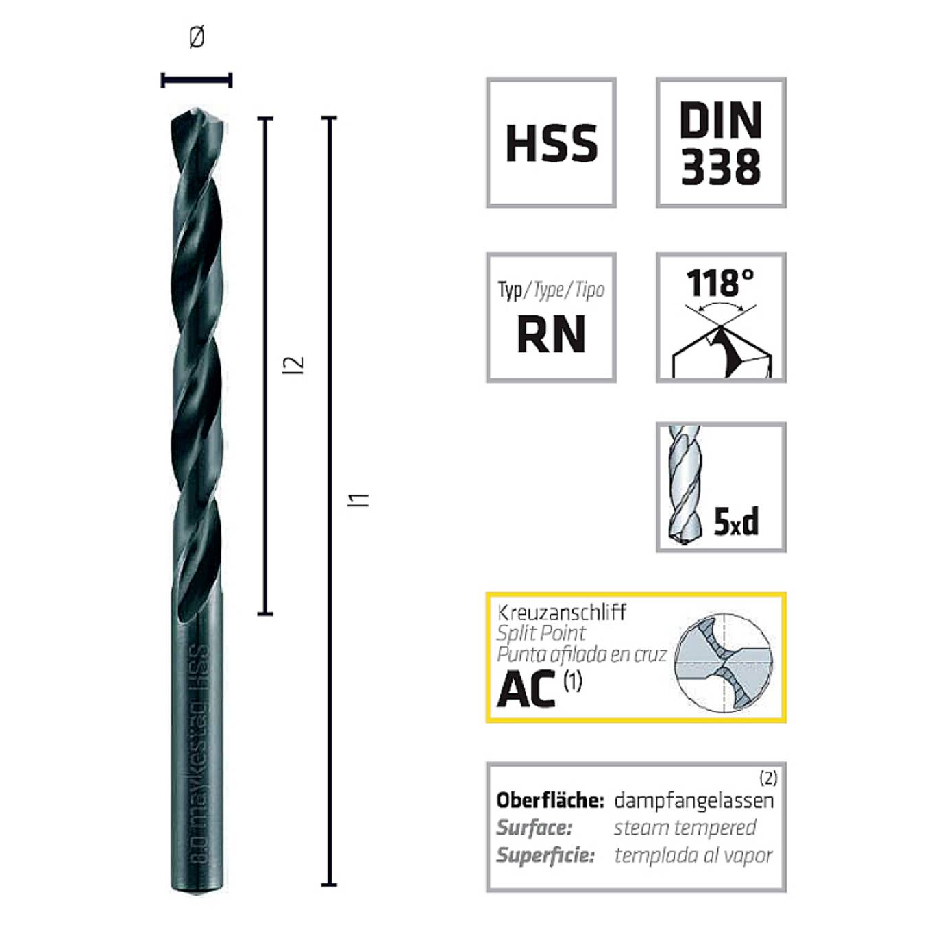 Alpen 0060100090100 HSS Spirálfúró 0.9 mm Teljes hossz 32 mm DIN 338 10 db (0060100090100;0)