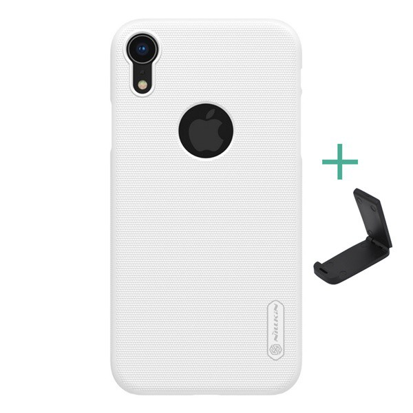 NILLKIN SUPER FROSTED műanyag telefonvédő (gumírozott, érdes felület, logo kivágás + asztali tartó) FEHÉR [Apple iPhone XR 6.1] (5996457808700)