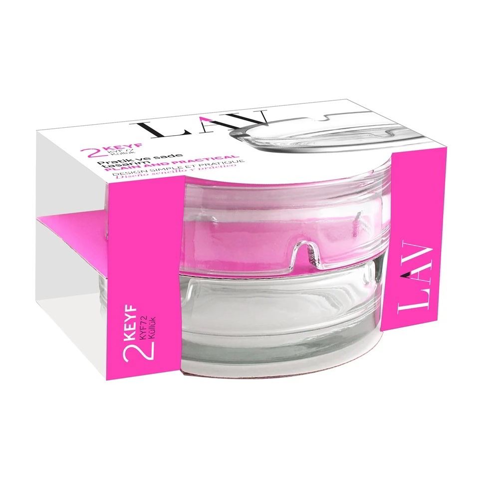 LAV Keyif Ashtray 106mm Üveg hamutartó szett 2 darabos (LV-KYF72M)