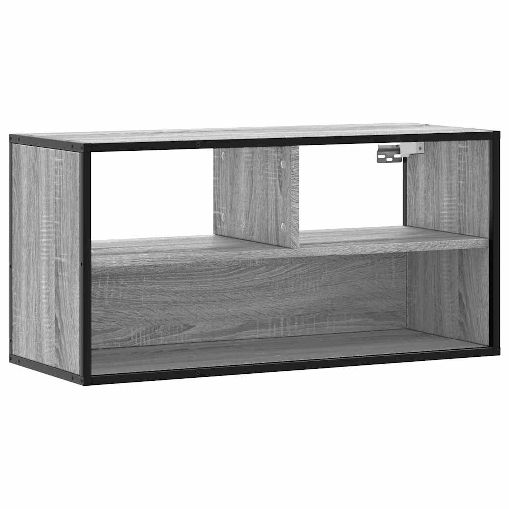 szürke sonoma színű szerelt fa és fém TV-szekrény 80x31x39,5 cm (848927)