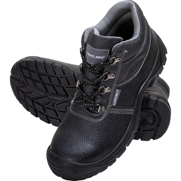 Lahti Pro Fekete,- Szürke Bőr Csizma, S3 Src, 40 