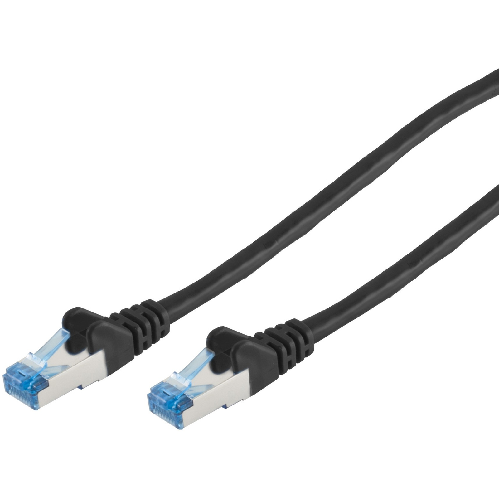 S-Conn S/FTP CAT6a Patch kábel 0.25m Fekete (75711-0.25S)