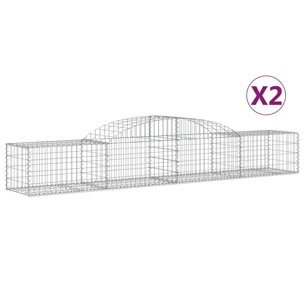 2 db íves horganyzott vas gabion kosár 300x50x40/60 cm (3146647)