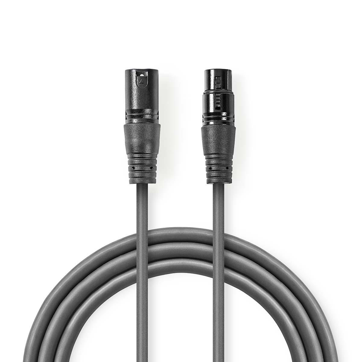Nedis - DMX kábel 15m (XLR apa - XLR anya) (COTG15012GY150)