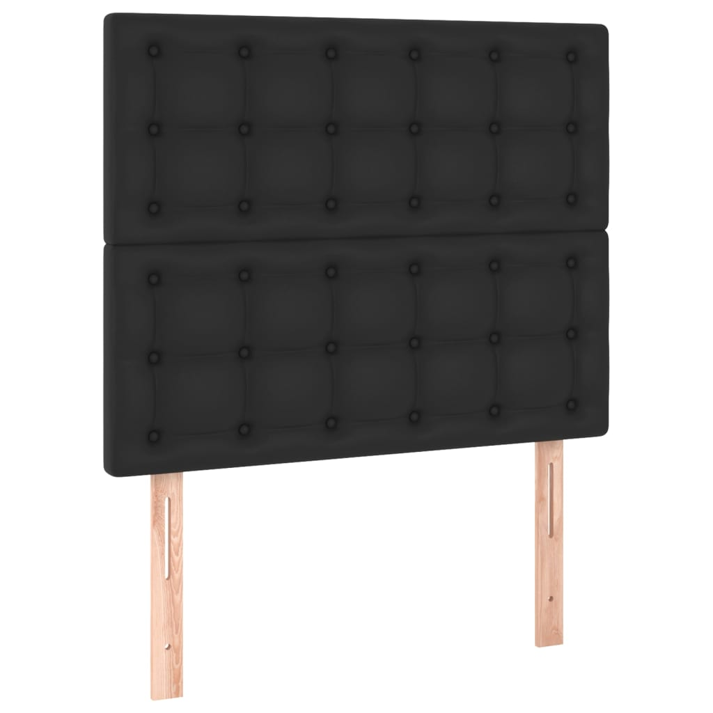 2 db fekete műbőr fejtámla 80 x 5 x 78/88 cm (3116404)