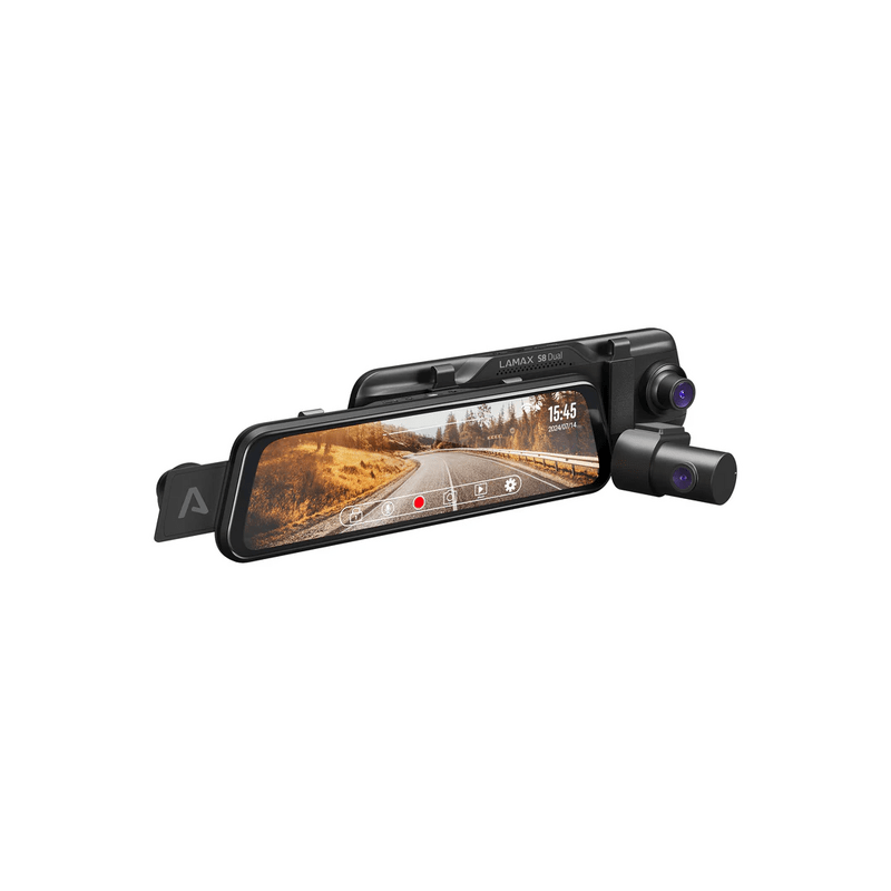 LAMAX S8 Dual GPS Teljes visszapillantó tükrös kijelző, hátsó kamerás Full HD autós menetrögzítő (LXMDMS8DUALBA)