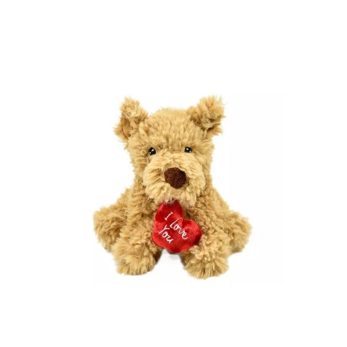 Keeleco Ülő kutya plüssfigura szívvel 18 cm (KT019812)