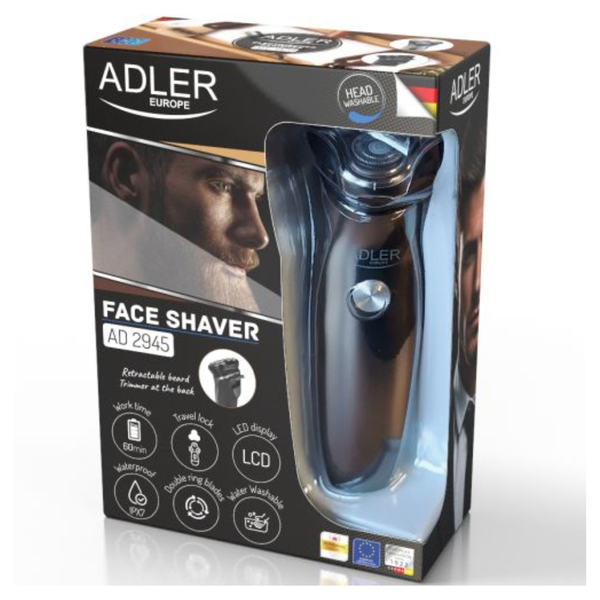 Електрическа самобръсначка Adler AD 2945 с 3 глави, водоустойчива IPX7