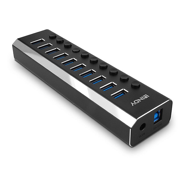Lindy 43370 hub-uri de interfață USB 3.2 Gen 1 (3.1 Gen 1) Type-B 5000 Mbit/s Negru