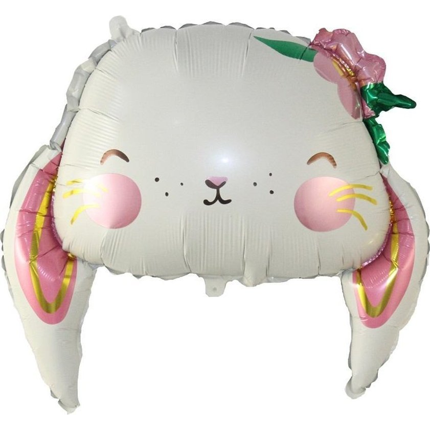 Héliummal tölthető nyuszifej alakú fólia lufi - 44 x 50 cm (5906639410720)