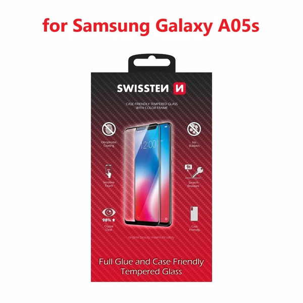 Swissten Full Glue Samsung Galaxy A05s 3D üvegfólia - fekete
