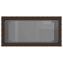 barna polyrattan kerti kisasztal üveg lappal 58 x 27,5 x 55 cm