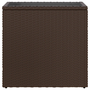 barna polyrattan kerti kisasztal üveg lappal 58 x 27,5 x 55 cm