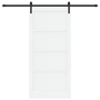 Csúszó Ajtó Hardverszettel Fehér 93x202 cm Szilárd Fa Fenyő