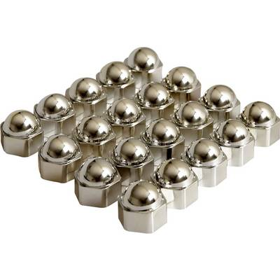 Kerékanya sapka készlet 17 mm 20 db, műanyag króm kinézettel, HP Autozubehör (82.712)