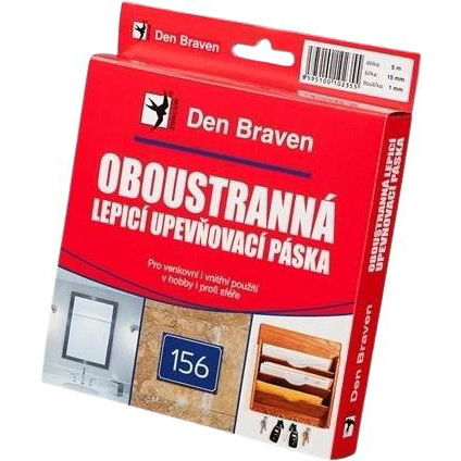 Den Braven Kétoldalas ragasztó-rögzítőszalag 15x1mmx10 m RL dobozban
