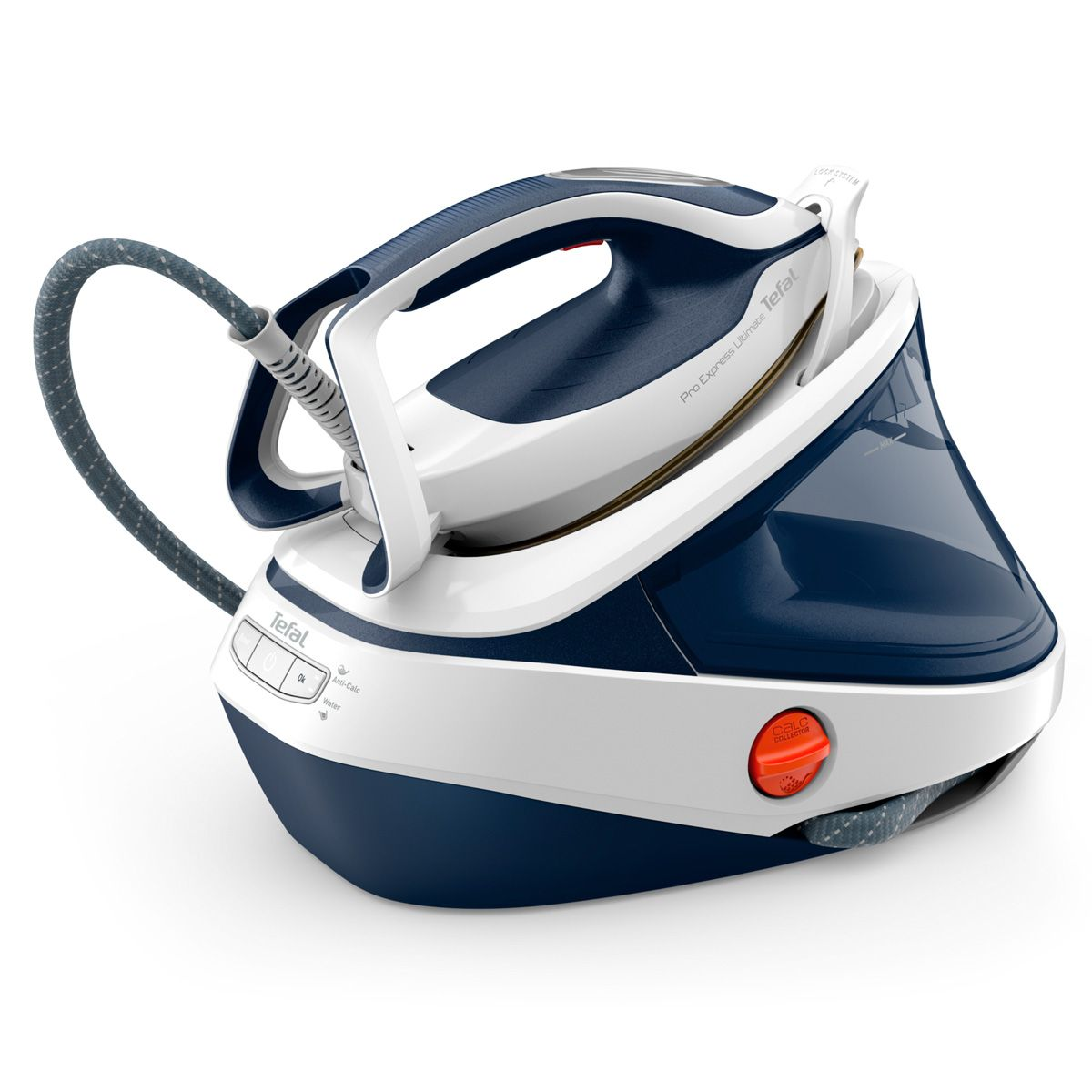 Tefal Pro Express Ultimate II GV9712 3000 W 1,2 L Durilium AirGlide soleplate Kék, Fehér (GV9712E0)