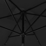 fekete napernyő LED-ekkel és acélrúddal 2 x 3 m