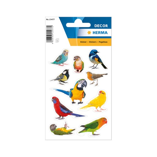 HERMA NÁLEPKY NA SCRAPBOOKING VTÁČIKY VTÁKY PAPAGÁJE PAPAGÁJ