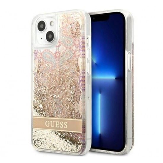 Guess Liquid Glitter Paisley Apple iPhone 13 mini hátlap tok arany (GUHCP13SLFLSD) (GUHCP13SLFLSD)
