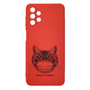 Cellect Design Samsung Galaxy A32 5G tok piros, maszkos macska (CEL-DES5-SAM-A325G-R)