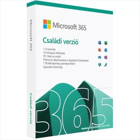 Microsoft 365 Családi verzió magyar EuroZone 1 év Medialess FY25H2 (EP2-32372)