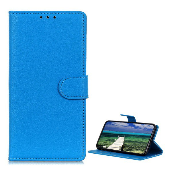 Tok álló, bőr hatású (FLIP, oldalra nyíló, asztali tartó funkció, prémium) VILÁGOSKÉK [Motorola Edge 30 (XT2201)] (5996591244235)