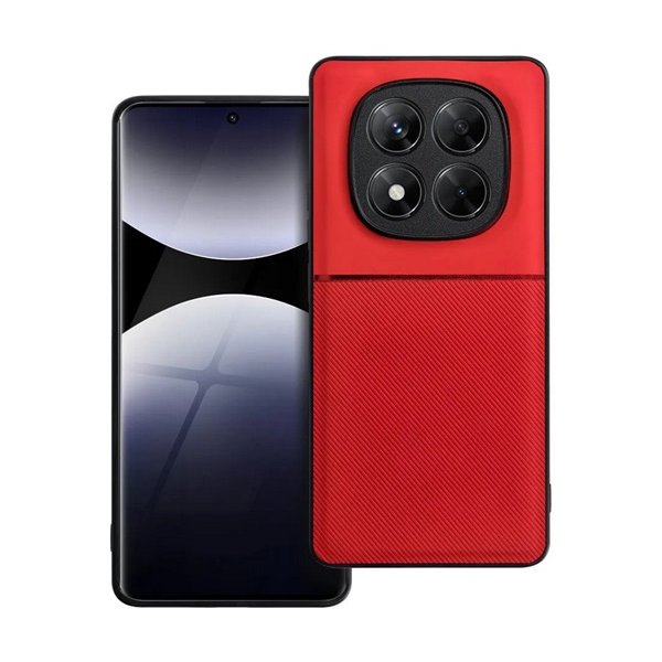 Szilikon telefonvédő (ütésállóság, mágneses, bőr hatású hátlap, csíkos) PIROS Xiaomi Redmi Note 14 Pro 4G "Gigapack csomagolás" (GP-167567)