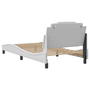 fehér műbőr ágykeret fejtámlával 100x200 cm