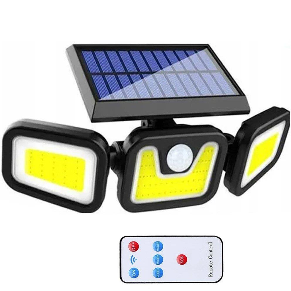 Verk 12282 Solar 103 COB LED lighting with PIR motion sensor, IP67, 2400 mAh (49736)
