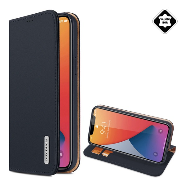 Dux Ducis Wish Apple iPhone 12 Mini Flip Bőrtok - Sötétkék