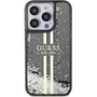 Guess GUHCP15LLFCSEGK iPhone 15 Pro 6.1" Fekete Keménytok Liquid Glitter Gold Stripes